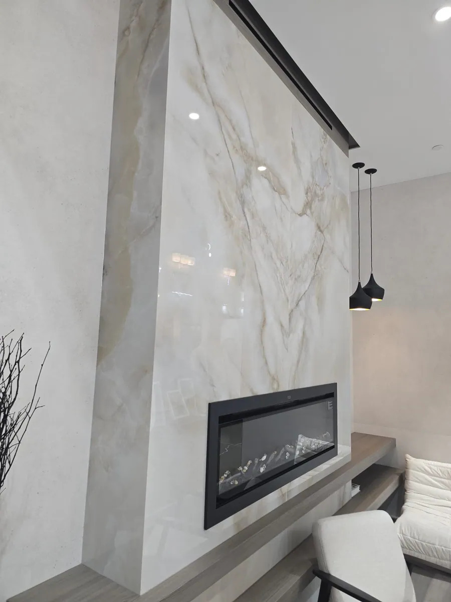 Fireplace feature wall